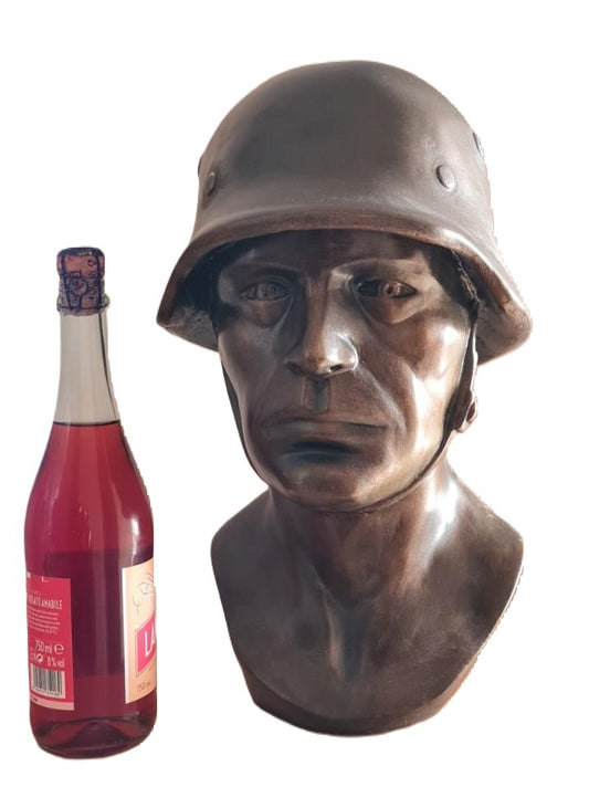 Busto Militar Oficial Wehrmacht — Ejército Alemán, WWII (pieza decorativa de colección)