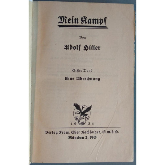 Mein Kampf — Adolf Hitler, Edición Original años 30 (2 Volúmenes)